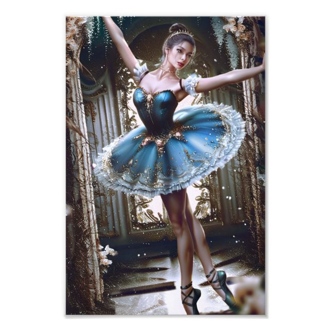 Ballet Dancer in a Blue Tutu Photo Print (Front)
