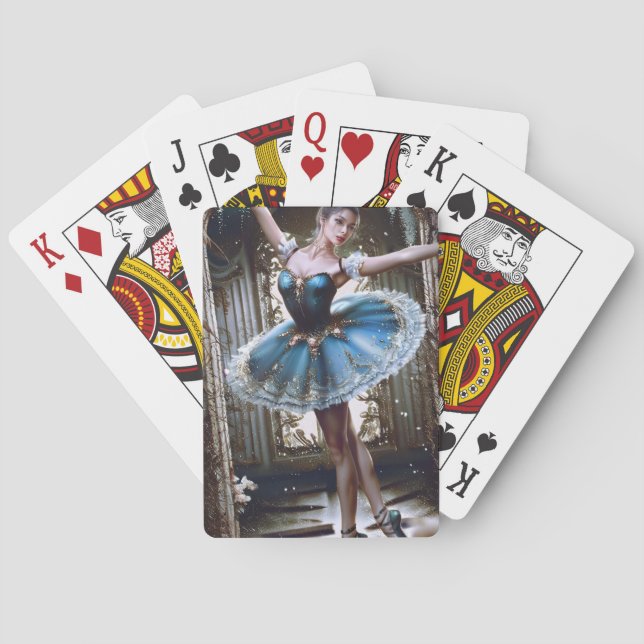 Ballet Dancer in a Blue Tutu Playing Cards (Back)