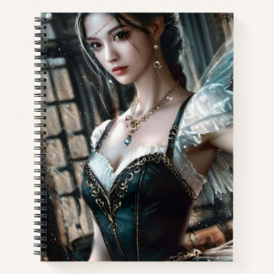 Ballet Dancer in a Green TuTu And Fairy Wings Notebook