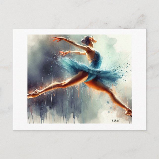 Ballet Dancer in Motion,  Postcard (Front)