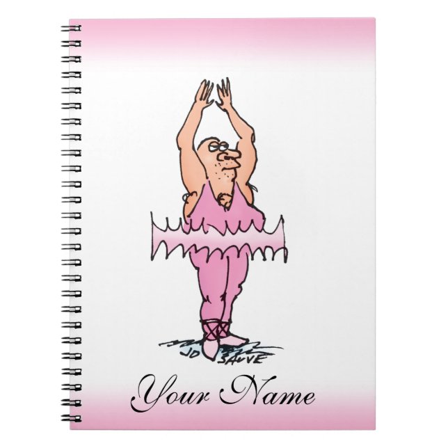 Ballet Dancer in Pink Tutu Personalized Note Pad Notebook (Front)