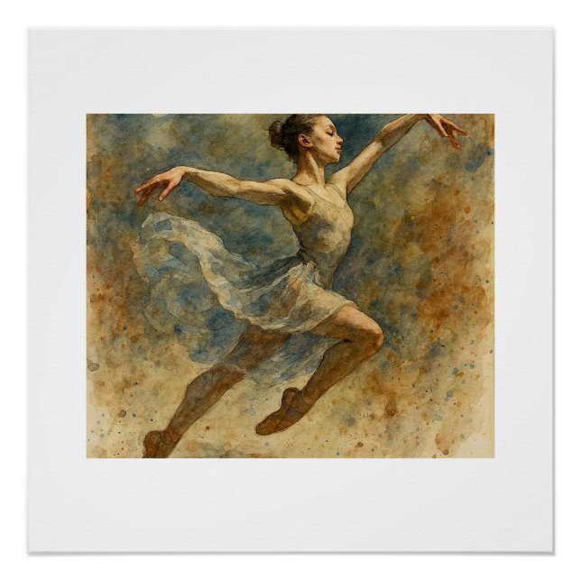 Ballet Dancer Leaping,  Poster (Front)
