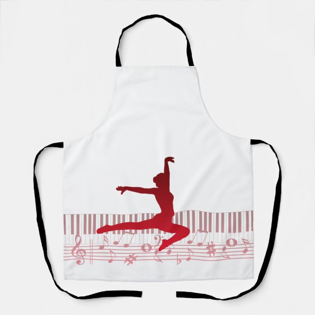 Ballet dancer on a keyboard apron (Front)