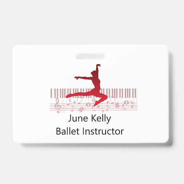Ballet dancer on a keyboard    badge (Front)