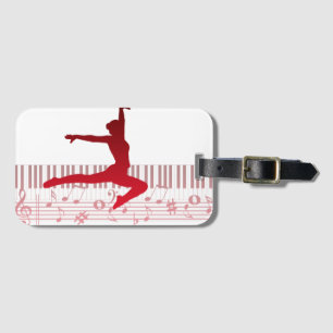 Ballet dancer on a keyboard luggage tag
