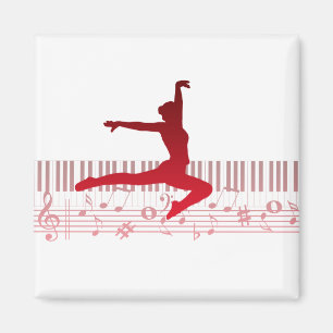 Ballet dancer on a keyboard      magnet