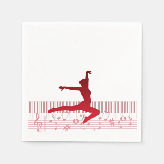 Ballet dancer on a keyboard  napkin (Front)