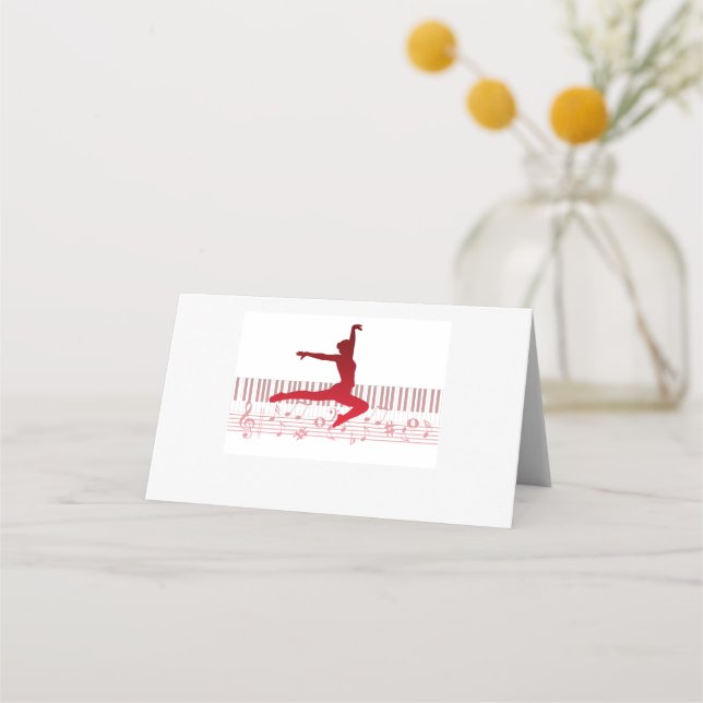 Ballet dancer on a keyboard           place card (Front)