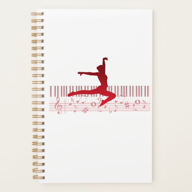 Ballet dancer on a keyboard        planner (Front)