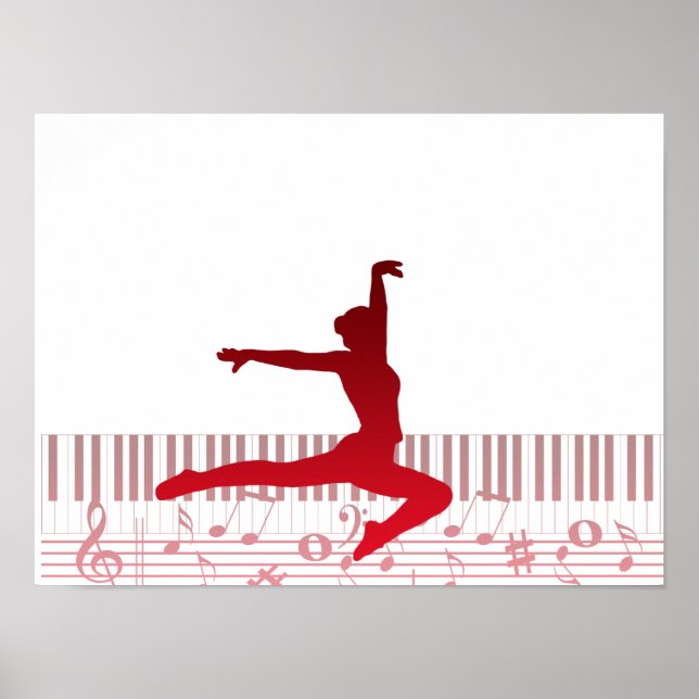 Ballet dancer on a keyboard  poster (Front)