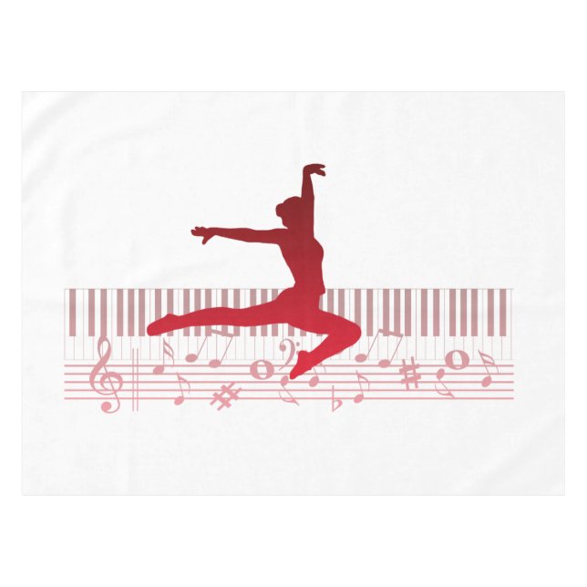 Ballet dancer on a keyboard           tablecloth (Front (Horizontal))