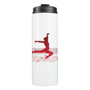 Ballet dancer on a keyboard    thermal tumbler