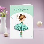 Ballet Dancer Personalized Turquoise Girl Birthday Card<br><div class="desc">Cute and elegant personalized birthday card with an illustration of a ballerina in a turquoise dress. This card is perfect for ballet dancers and teachers, little ones who don't stop swirling and for any occasion, not only for birthdays. Personalize the text with your own message and click on customize further...</div>