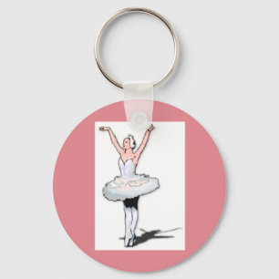 Ballet Dancer Pink Dance Ballerina Girl Keychain