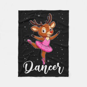 Ballet Dancer Reindeer Ballerinas Christmas Pjs Wo Fleece Blanket