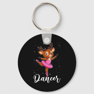 Ballet Dancer Reindeer Ballerinas Christmas Pjs Wo Keychain