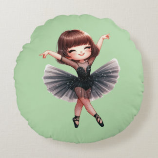 Ballet Dancer Round Pillow