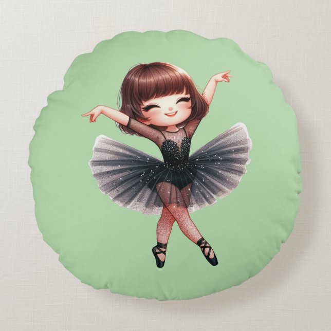 Ballet Dancer Round Pillow (Front)