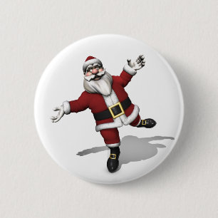 Ballet Dancer Santa Claus 2 Inch Round Button