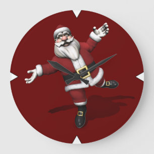 Ballet Dancer Santa Claus Large Clock