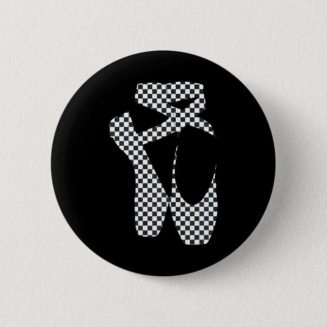 Ballet Dancer Ska Point Shoes Cute Ballerina 2 Inch Round Button (Front)