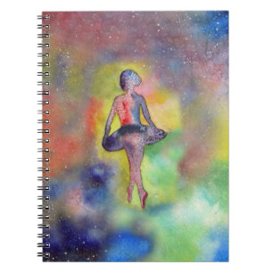 Ballet Dancer Space Watercolor Art Photo Notebook