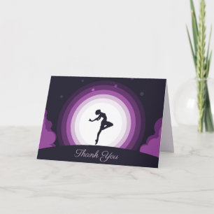 Ballet Dancer Surreal Moon Thank You Personalize Card