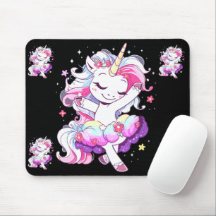 Ballet Dancer Unicorn Girls Rainbow Ballerin Colou Mouse Pad