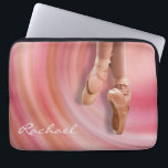 Ballet Dancer with Custom Name Laptop Sleeve<br><div class="desc">A ballet dancer on her toes in a pink feminine design featuring an abstract swirl background. Insert your name in place of the sample name shown in the design template. You can also remove the name if you prefer the case with out it. Simply select the "customize it" button and...</div>