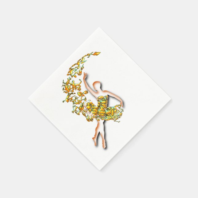 Ballet Dancer Woman Napkins (Corner)