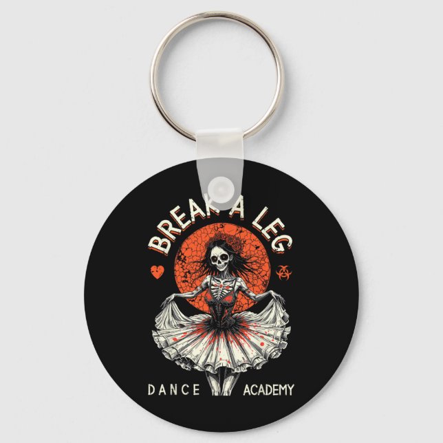 Ballet Dancer Zombie Ballerina Dance Academy Funny Keychain (Front)