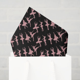 Ballet Dancers Ballerina Pattern Black Tissue Paper