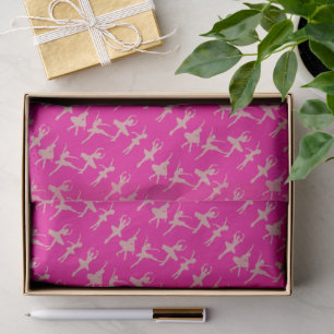 Ballet Dancers Ballerina Pattern Hot Pink Tissue Paper