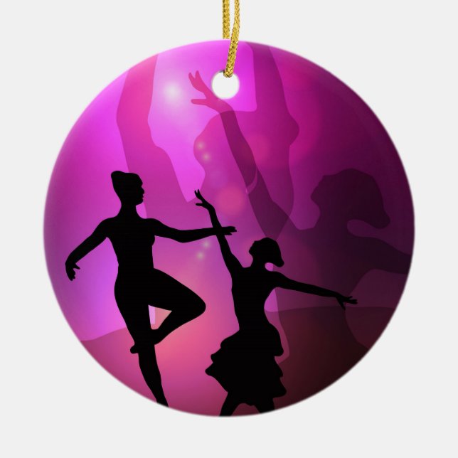 Ballet Dancers Ceramic Ornament (Front)