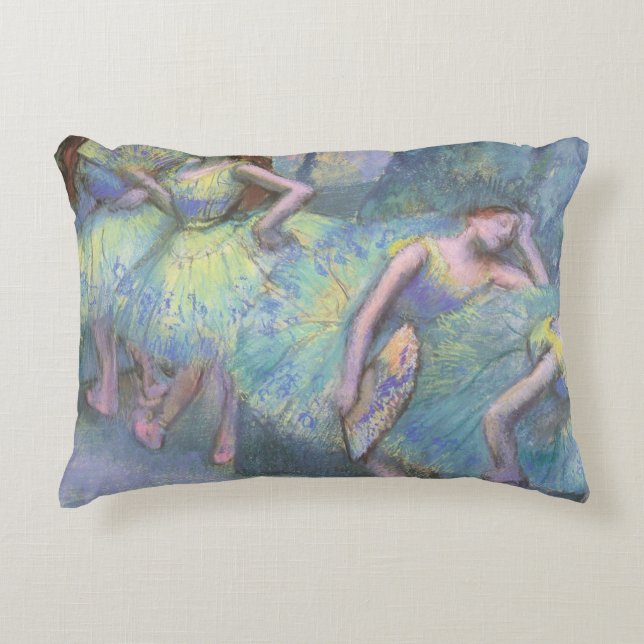 Ballet Dancers in the Wings by Edgar Degas Decorative Pillow (Front)