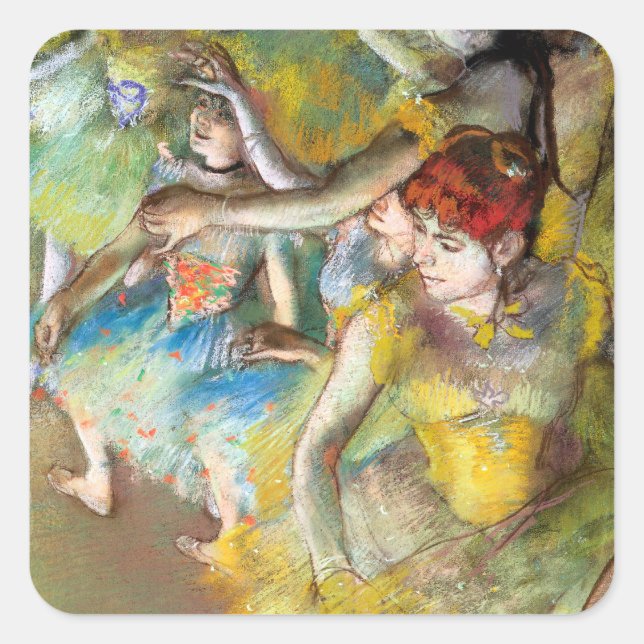 Ballet Dancers on Stage by Degas Square Sticker (Front)
