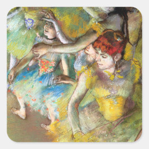 Ballet Dancers on Stage by Degas Square Sticker