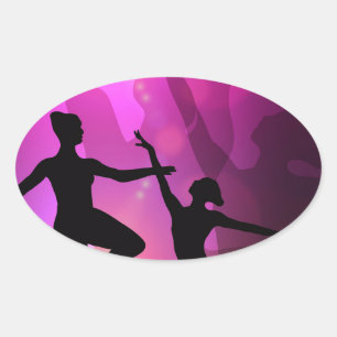 Ballet Dancers Oval Sticker