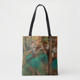 Ballet Dancers, Pink & Green   Edgar Degas Tote Bag