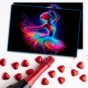 Ballet dancing artistic aesthetic neon colour wome postcard