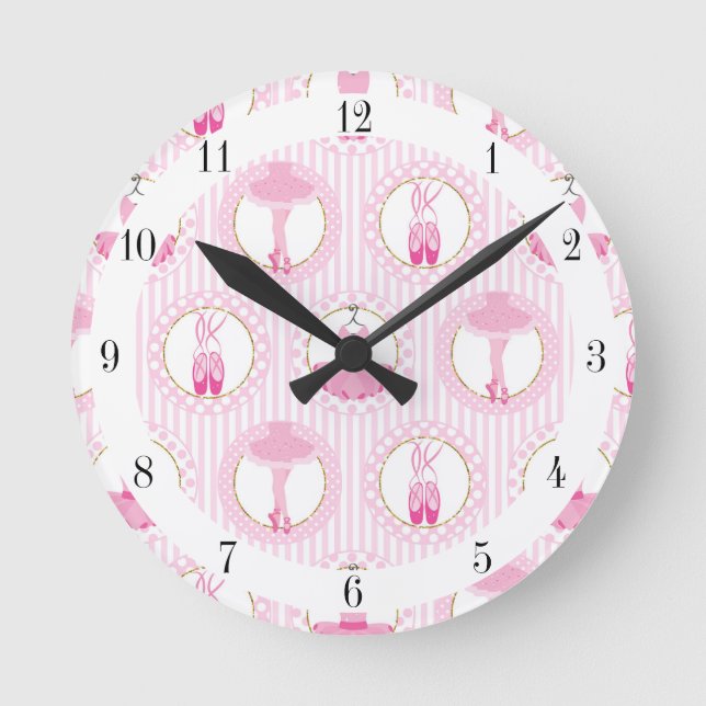 Ballet Dancing - Ballerina Tutu Dancer Round Clock (Front)