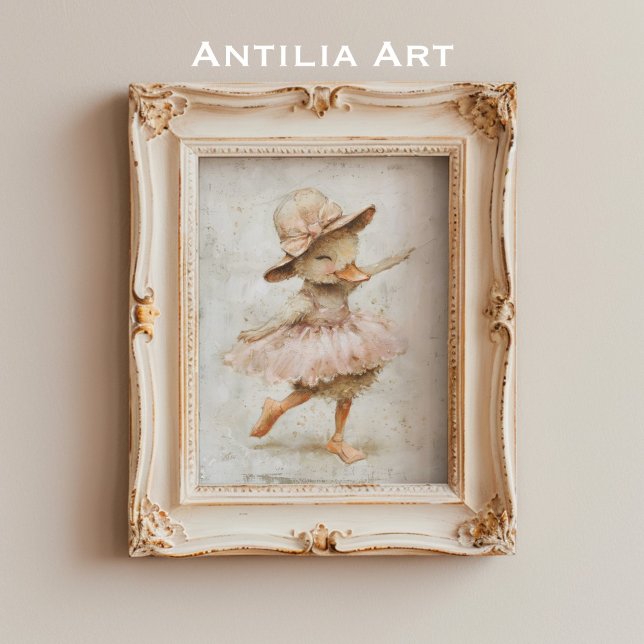 Ballet Dancing Duck Whimsical Nursery Ballerina Poster (Creator Uploaded)