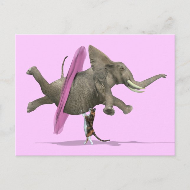 Ballet Dancing Elephant Postcard (Front)