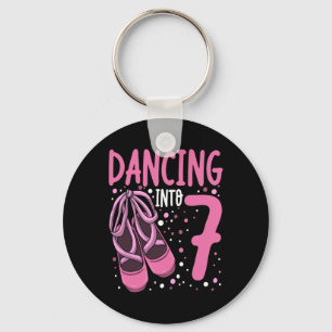 Ballet Dancing Into 7 Birthday Ballerina Girls Kid Keychain