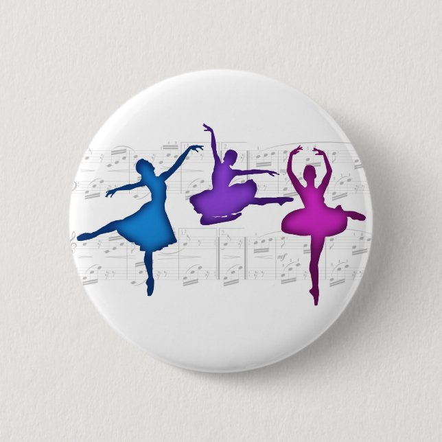 Ballet Day Ballerinas 2 Inch Round Button (Front)