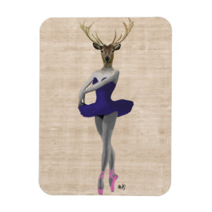 Ballet Deer in Blue Magnet