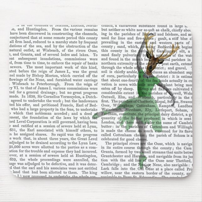 Ballet Deer in Green Mouse Pad (Front)