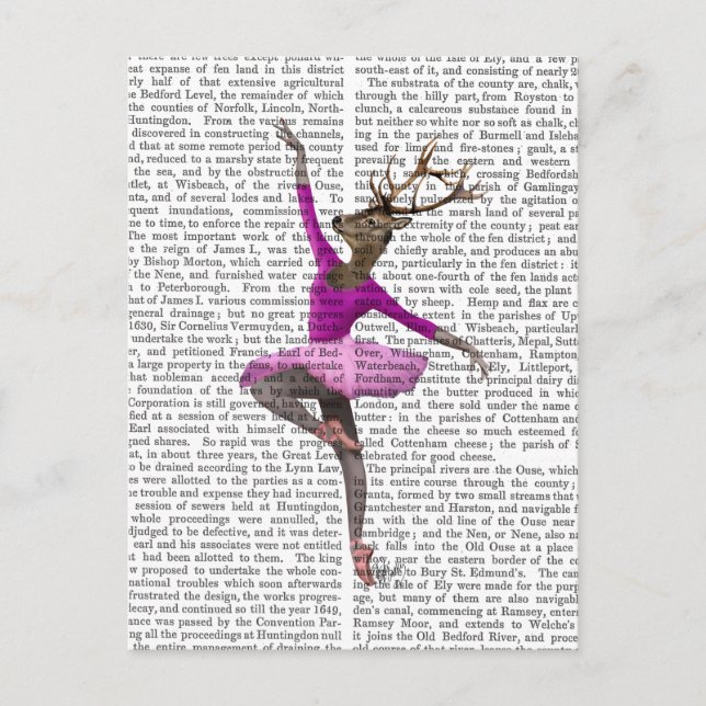 Ballet Deer in Pink Postcard (Front)