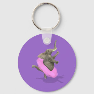 Ballet Elephant En Pointe Keychain