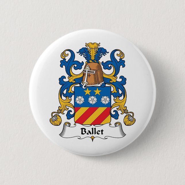 Ballet Family Crest 2 Inch Round Button (Front)